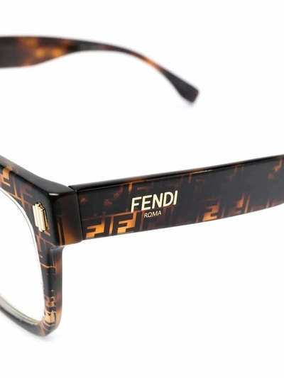 Shop Fendi Women's Brown Acetate Glasses