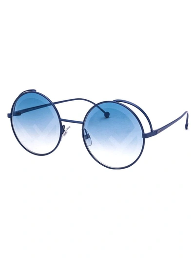 Shop Fendi Women's Blue Metal Sunglasses