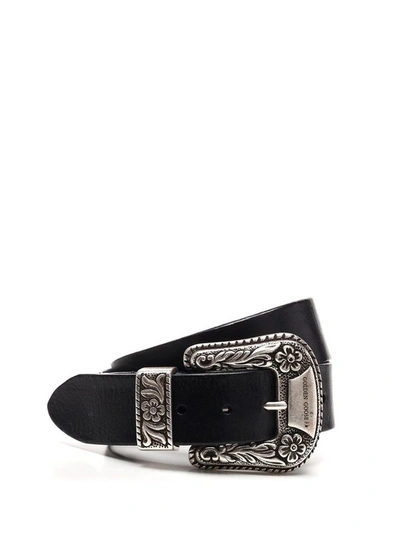 Shop Golden Goose Women's Black Leather Belt