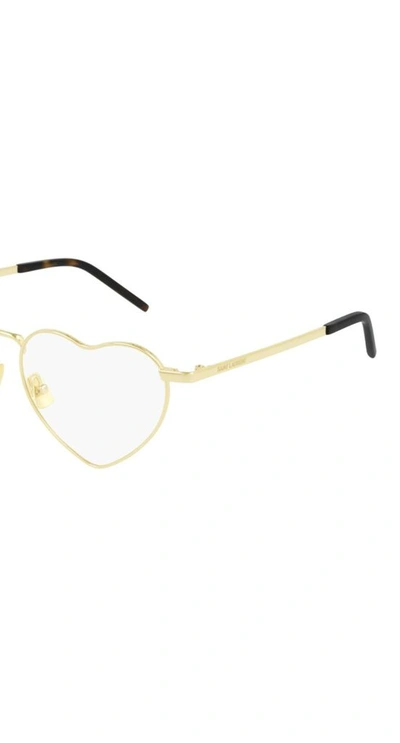 Shop Saint Laurent Women's Gold Metal Glasses