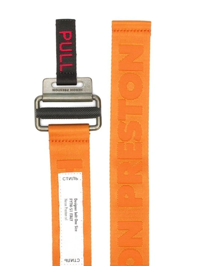 Shop Heron Preston Women's Orange Synthetic Fibers Belt