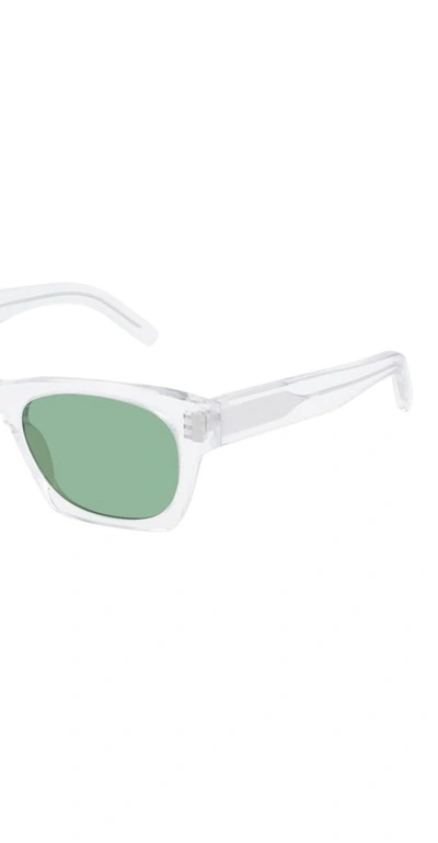 Shop Saint Laurent Women's White Metal Sunglasses