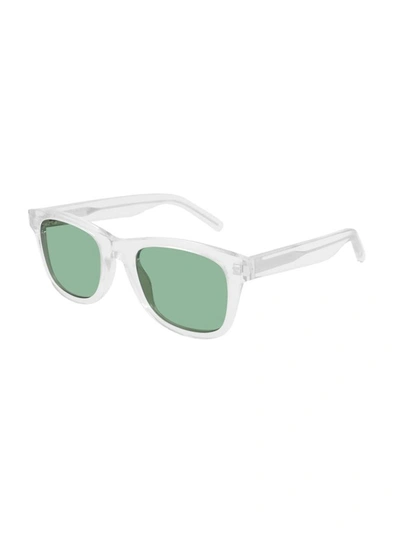 Shop Saint Laurent Women's White Metal Sunglasses