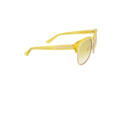 Shop Gucci Women's Yellow Acetate Sunglasses