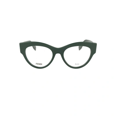 Shop Fendi Women's Green Acetate Glasses