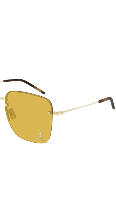 Shop Saint Laurent Women's Gold Metal Sunglasses