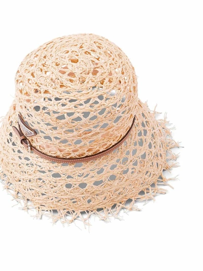 Shop Prada Women's Beige Cotton Hat