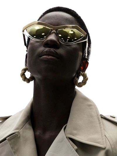 Shop Bottega Veneta Women's Gold Acetate Sunglasses