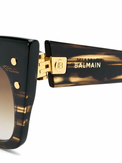 Shop Balmain Women's Brown Metal Sunglasses