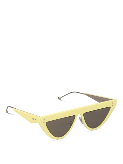 Shop Fendi Women's Yellow Acetate Sunglasses