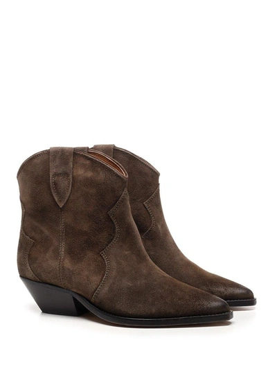 Shop Isabel Marant Women's Brown Suede Ankle Boots