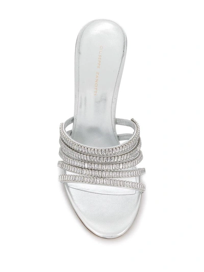 Shop Giuseppe Zanotti Design Women's Silver Leather Sandals