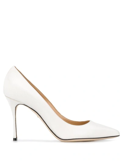 Shop Sergio Rossi Women's White Leather Pumps