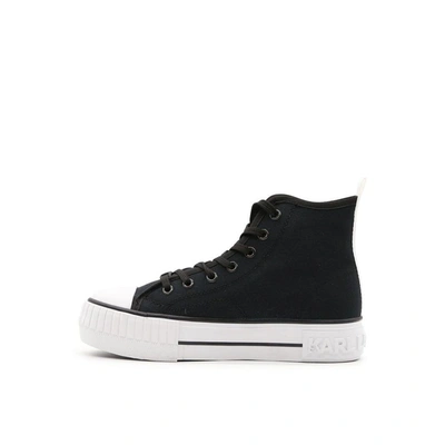Shop Karl Lagerfeld Women's Black Fabric Hi Top Sneakers