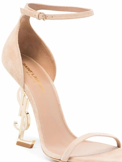 Shop Saint Laurent Women's Pink Suede Sandals