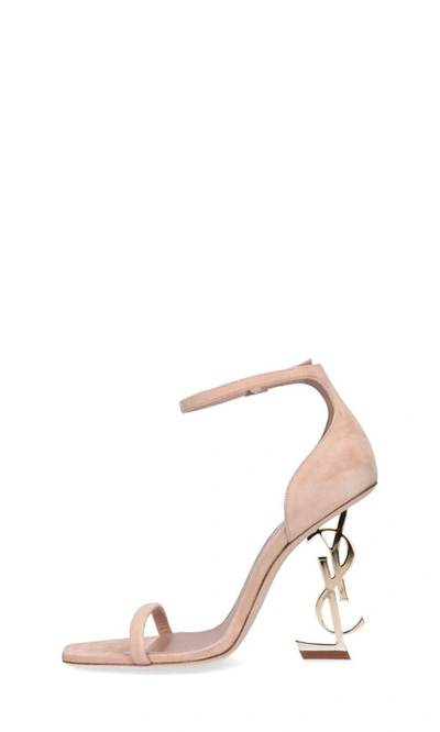 Shop Saint Laurent Women's Pink Suede Sandals