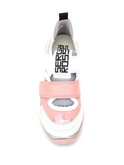 Shop Sergio Rossi Women's Pink Leather Sneakers