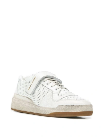 Shop Saint Laurent Women's White Leather Sneakers