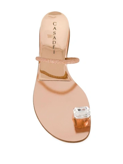 Shop Casadei Women's Pink Leather Sandals
