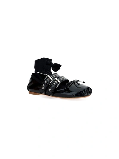 Shop Miu Miu Women's Black Other Materials Flats