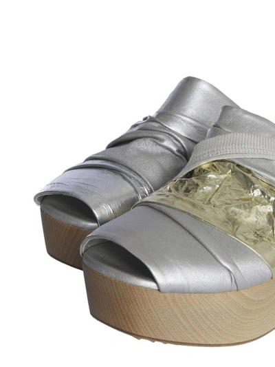 Shop Rick Owens Women's Silver Leather Sandals