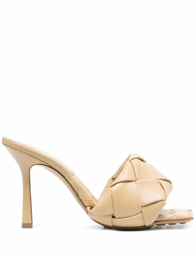 Shop Bottega Veneta Women's Beige Leather Sandals