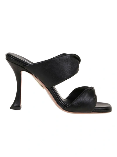 Shop Aquazzura Women's Black Leather Sandals