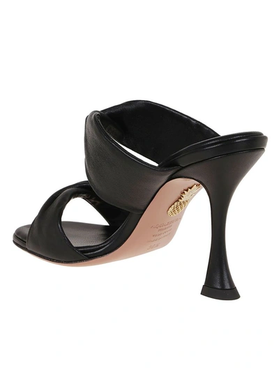 Shop Aquazzura Women's Black Leather Sandals