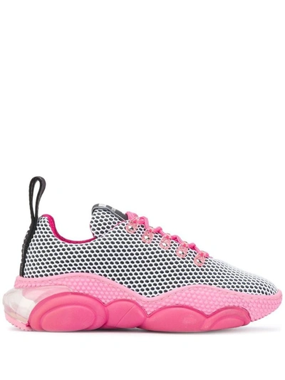 Shop Moschino Women's Pink Polyester Sneakers