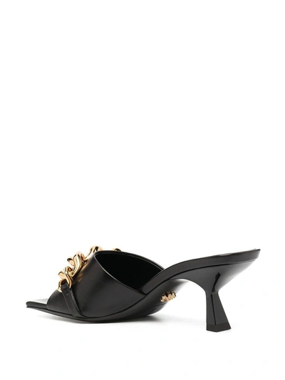 Shop Versace Women's Black Leather Sandals