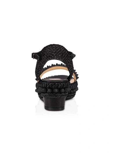 Shop Christian Louboutin Women's Black Leather Sandals