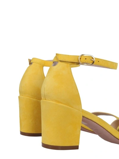 Shop Stuart Weitzman Women's Yellow Leather Sandals