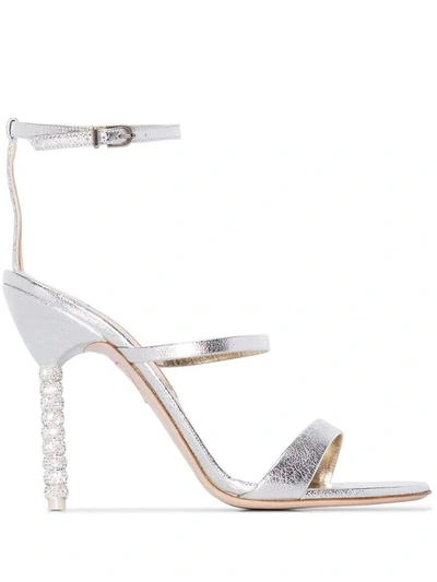 Shop Sophia Webster Women's Silver Leather Sandals