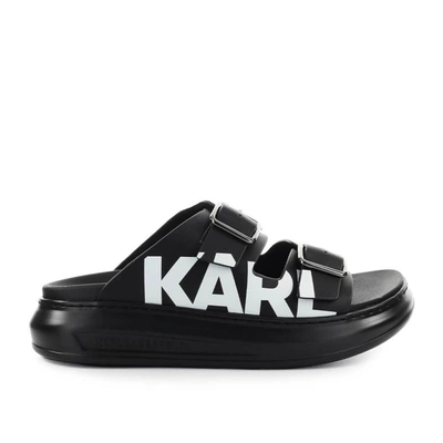 Shop Karl Lagerfeld Women's Black Leather Sandals