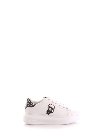 Shop Karl Lagerfeld Women's White Leather Sneakers