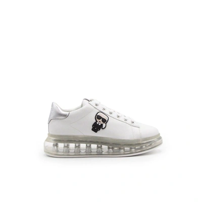 Shop Karl Lagerfeld Women's White Leather Sneakers