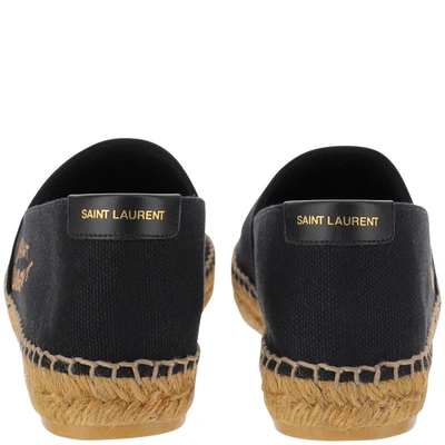 Shop Saint Laurent Women's Black Cotton Espadrilles