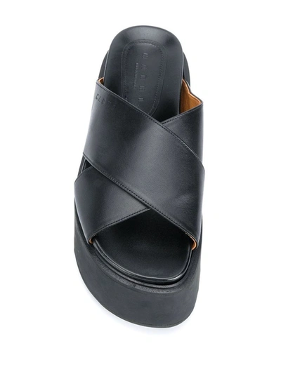 Shop Marni Women's Black Leather Sandals