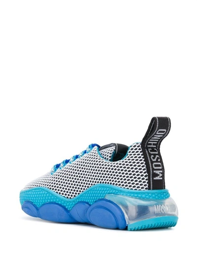 Shop Moschino Women's Blue Polyester Sneakers