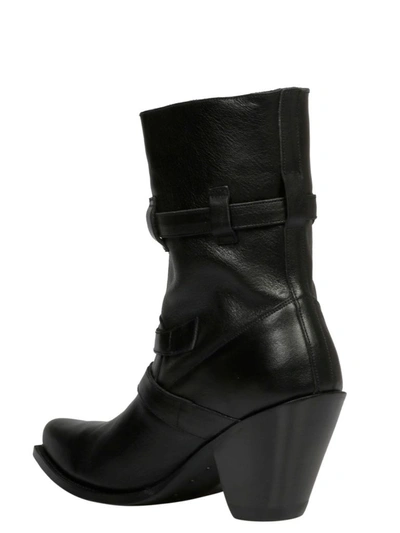 Shop Celine Céline Women's Black Leather Ankle Boots