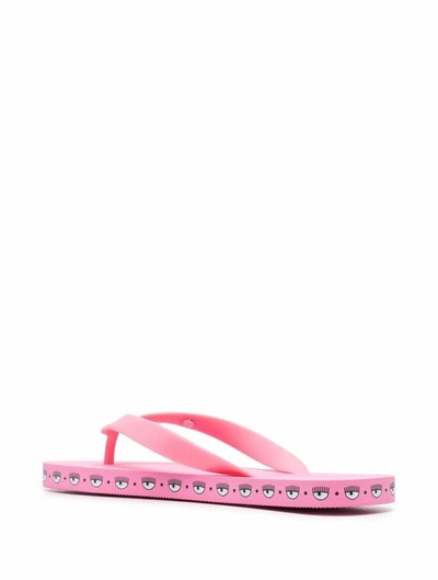 Shop Chiara Ferragni Women's Pink Pvc Flip Flops
