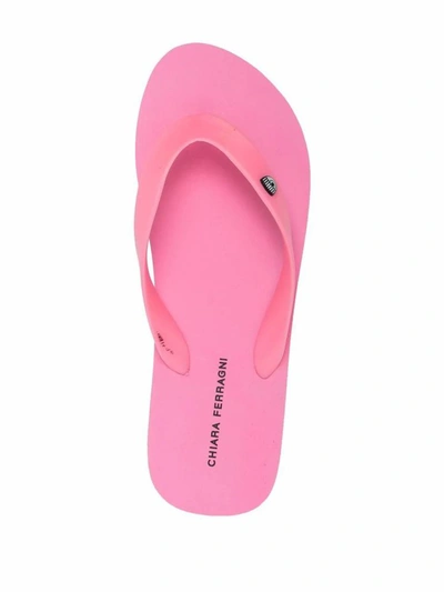 Shop Chiara Ferragni Women's Pink Pvc Flip Flops