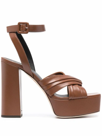 Shop Giuseppe Zanotti Design Women's Brown Leather Sandals