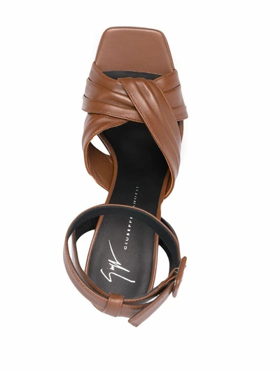 Shop Giuseppe Zanotti Design Women's Brown Leather Sandals