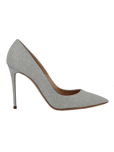 Shop Casadei Women's Silver Glitter Pumps