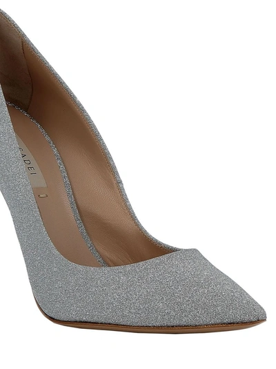 Shop Casadei Women's Silver Glitter Pumps