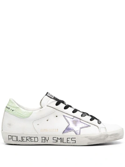 Shop Golden Goose Women's White Leather Sneakers