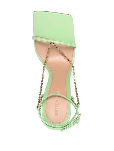 Shop Bottega Veneta Women's Green Leather Sandals