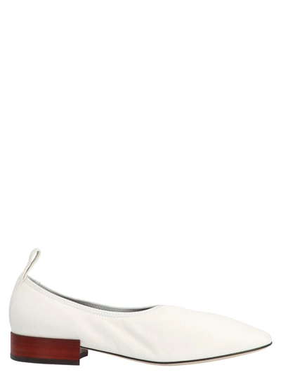 Shop Loewe Women's White Leather Flats