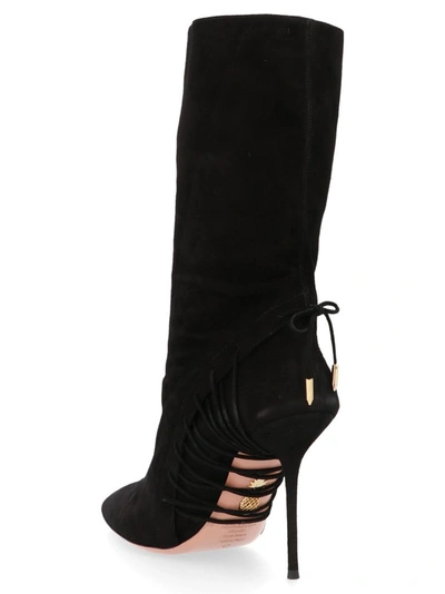 Shop Aquazzura Women's Black Leather Ankle Boots